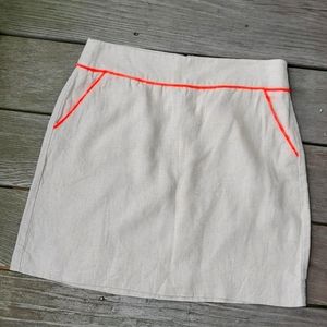 EUC linen & neon piping skirt